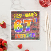 Graffiti Rainbow Look 67. GEBURTSTAG! + INDIVIDUEL Serviette (Beispiel)