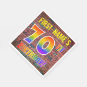 Graffiti Rainbow Look 70. GEBURTSTAG! + INDIVIDUEL Serviette (Ecke)