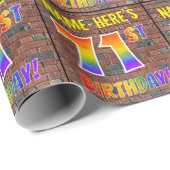 Graffiti Rainbow Look 71. GEBURTSTAG! & INDIVIDUEL Geschenkpapier (Rolleneckpunkt)