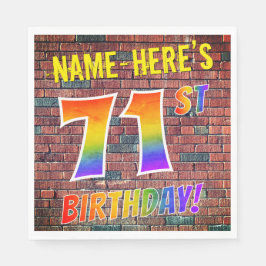 Graffiti Rainbow Look 71. GEBURTSTAG! + INDIVIDUEL Serviette
