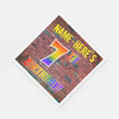 Graffiti Rainbow Look 7. GEBURTSTAG! + INDIVIDUELL Serviette (Ecke)