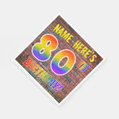 Graffiti Rainbow Look 80. GEBURTSTAG! + INDIVIDUEL Serviette (Ecke)