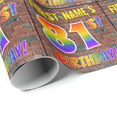 Graffiti Rainbow Look 81. GEBURTSTAG! & INDIVIDUEL Geschenkpapier (Rolleneckpunkt)