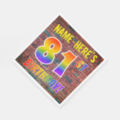 Graffiti Rainbow Look 81. GEBURTSTAG! + INDIVIDUEL Serviette (Ecke)