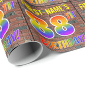 Graffiti Rainbow Look 88. GEBURTSTAG! & INDIVIDUEL Geschenkpapier (Rolleneckpunkt)