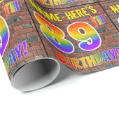 Graffiti Rainbow Look 89. GEBURTSTAG! & INDIVIDUEL Geschenkpapier (Rolleneckpunkt)