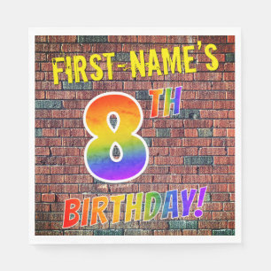 Graffiti Rainbow Look 8. GEBURTSTAG! + INDIVIDUELL Serviette