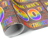 Graffiti Rainbow Look 90. GEBURTSTAG! & INDIVIDUEL Geschenkpapier (Rolleneckpunkt)