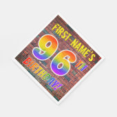 Graffiti Rainbow Look 96. GEBURTSTAG! + INDIVIDUEL Serviette (Ecke)