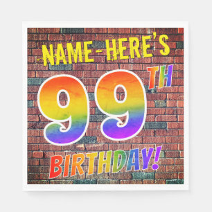 Graffiti Rainbow Look 99. GEBURTSTAG! + INDIVIDUEL Serviette