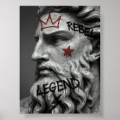 Graffiti Rebel King Bust mit Krone Poster (Vorne)
