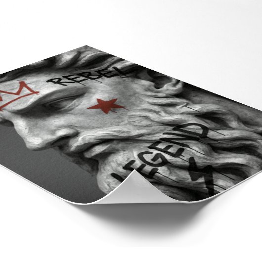 Graffiti Rebel King Bust mit Krone Poster (Ecke)