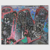 Graffiti Red Black Letters Urban Street Wall Art Geschenkpapier (Flach)