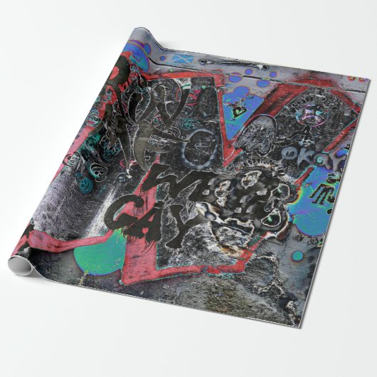 Graffiti Red Black Letters Urban Street Wall Art Geschenkpapier (Ungerollt)