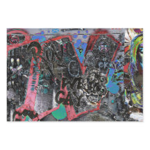 Graffiti Red Black Letters Urban Street Wall Art