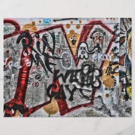 Graffiti Red Gray Letters Urban Street Wall Art