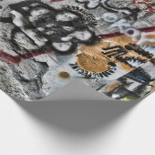 Graffiti Red Gray Letters Urban Street Wall Art Geschenkpapier (Ecke)