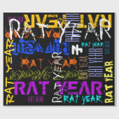 Graffiti reden das Wiederholen von Ratten-Jahr Geschenkpapier (Flach)