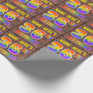 Graffiti Regenbogen Look 36. GEBURTSTAG! & Benutze Geschenkpapier