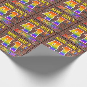 Graffiti Regenbogen Look 41. GEBURTSTAG! & Benutze Geschenkpapier