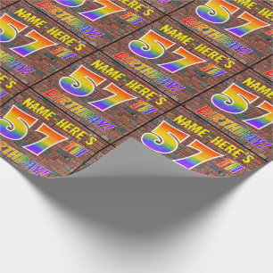 Graffiti Regenbogen Look 57. GEBURTSTAG! & Benutze Geschenkpapier