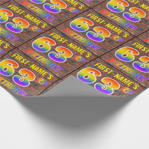 Graffiti Regenbogen Look 63. GEBURTSTAG! & Benutze Geschenkpapier