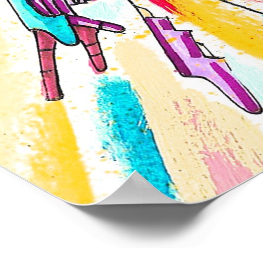 Graffiti-Robot-Explosion Poster (Ecke)