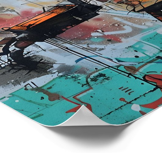 Graffiti Robot Poster (Ecke)