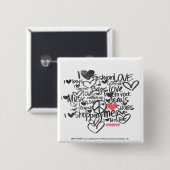 Graffiti-Rosa Button (Vorne & Hinten)