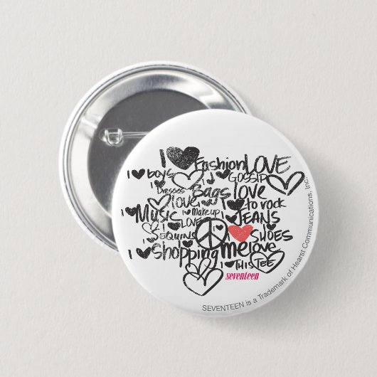 Graffiti-Rosa Button (Vorne & Hinten)