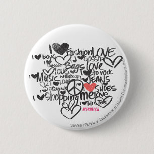 Graffiti-Rosa Button