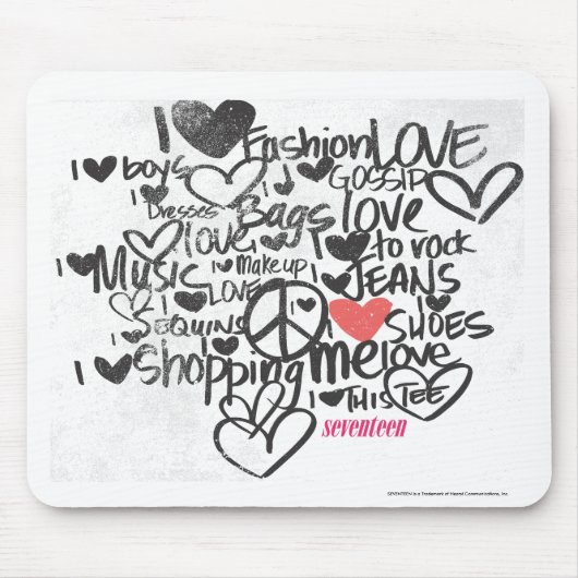 Graffiti-Rosa Mousepad (Vorne)