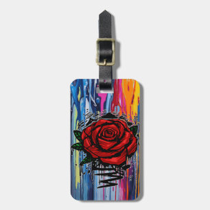 Graffiti-Rose Farbige Spritzmalerei Urbane Straßen Gepäckanhänger