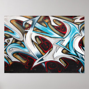 Graffiti Rose Urban Street Art Poster