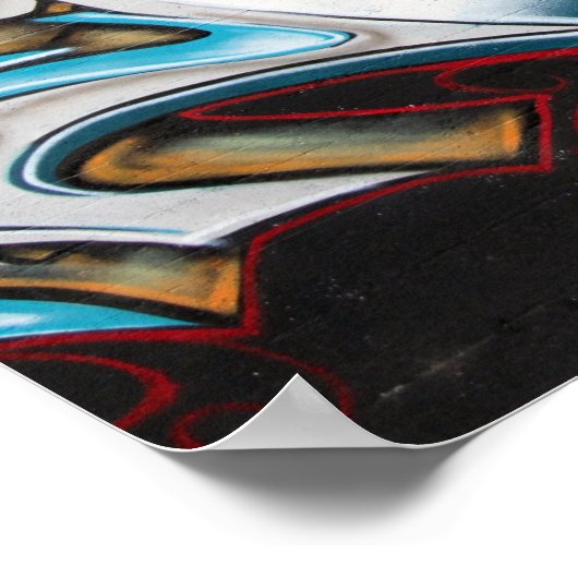 Graffiti Rose Urban Street Art Poster (Ecke)