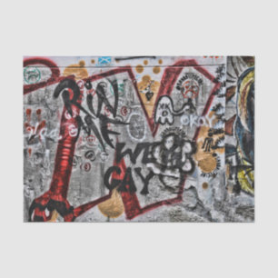 Graffiti Rot Graue Buchstaben Urbane Straßenwandku Seidenpapier