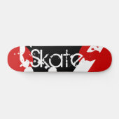 Graffiti-rotes, schwarzes u. weißes skateboard (Horizontal)