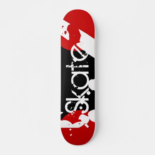 Graffiti-rotes, schwarzes u. weißes skateboard (Vorne)