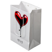 Graffiti-Schablone-Liebe Herzstück Tropfen Pop Kun Mittlere Geschenktüte (Vorderseite Schrägansicht)