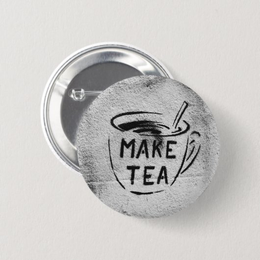 Graffiti-Schablonenkunst"machen Sie Tee" Button (Vorne & Hinten)
