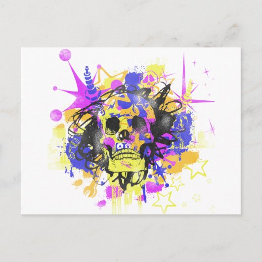 Graffiti-Schädel Postkarte (Vorderseite)