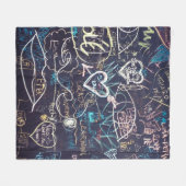 Graffiti Schalkboard Liebe Fleecedecke (Vorderseite (Horizontal))