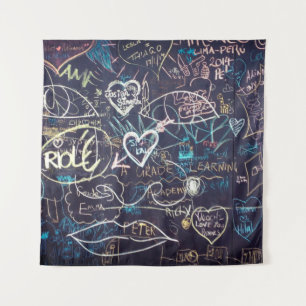 Graffiti Schalkboard Liebe Wandteppich