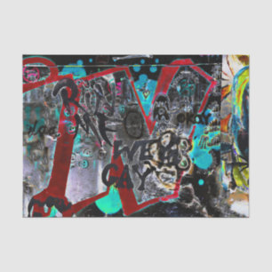 Graffiti Schwarz Rot Urban Street Wall Art Seidenpapier