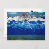 Graffiti: Schwimmer - Postkarte (Vorne/Hinten)