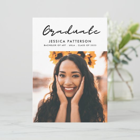 Graffiti Script Graduate Ankündigung (Stehend Vorderseite)