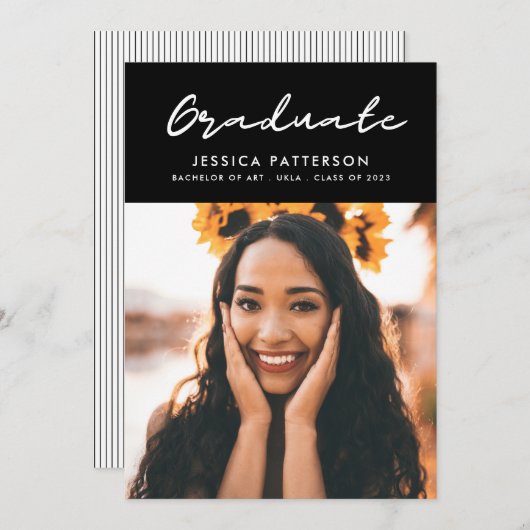 Graffiti Script Graduate Ankündigung (Vorne/Hinten)