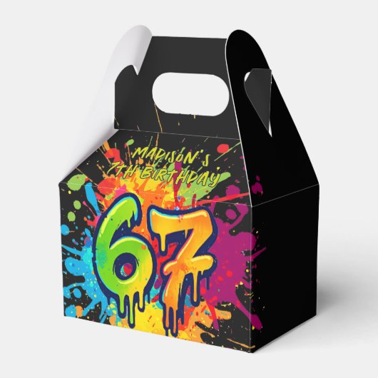 Graffiti Sechs Sieben Geburtstags-Geschenkbox Geschenkschachtel (Vorderseite)