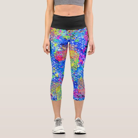 Graffiti-See Capri Leggings (Vorderseite)