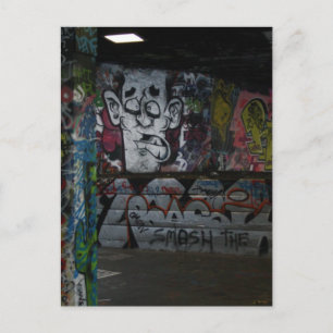 Graffiti silber postkarte